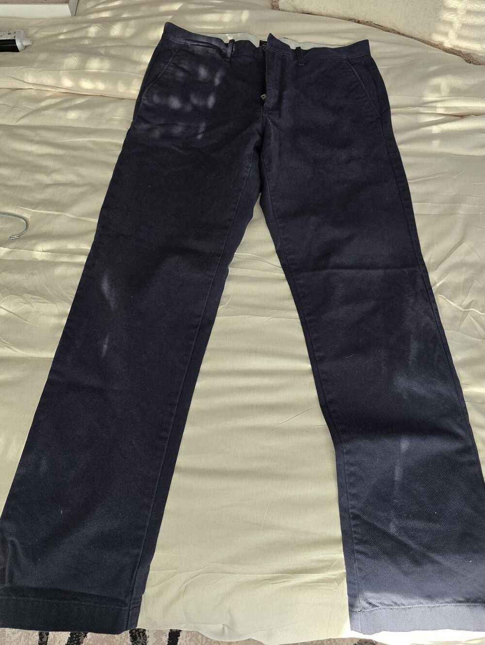 NWT J CREW Broken-In Straight Chino Pants - Men's Cotton Casual Navy Blue 33x32